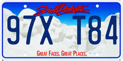 SD license plate 97XT84