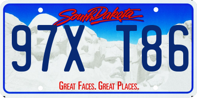 SD license plate 97XT86