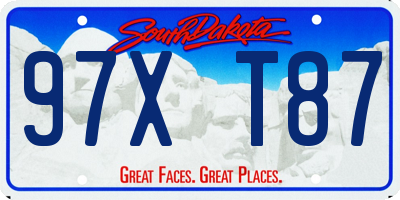 SD license plate 97XT87