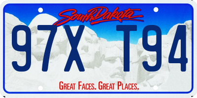 SD license plate 97XT94