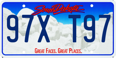 SD license plate 97XT97