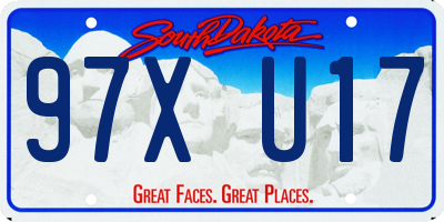 SD license plate 97XU17