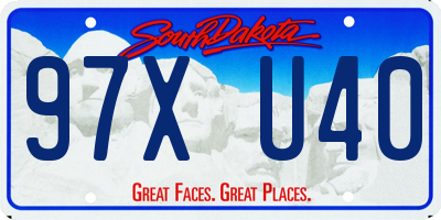 SD license plate 97XU40