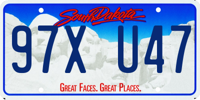 SD license plate 97XU47