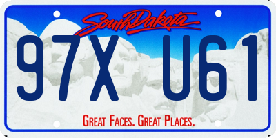 SD license plate 97XU61