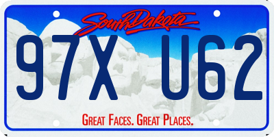SD license plate 97XU62