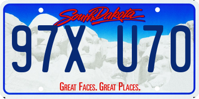 SD license plate 97XU70