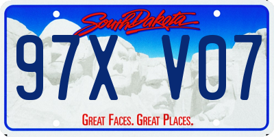 SD license plate 97XV07