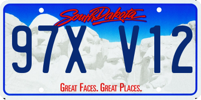 SD license plate 97XV12