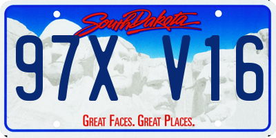 SD license plate 97XV16