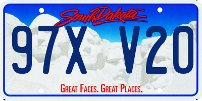 SD license plate 97XV20