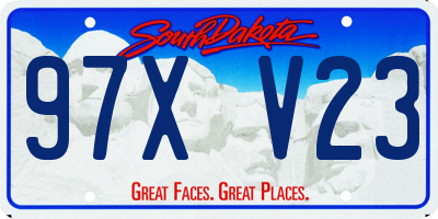 SD license plate 97XV23