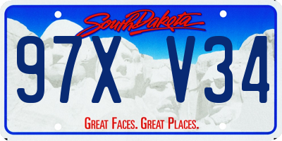 SD license plate 97XV34