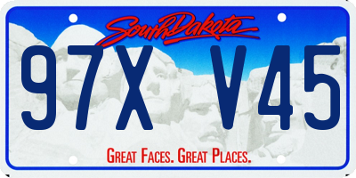 SD license plate 97XV45
