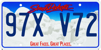 SD license plate 97XV72