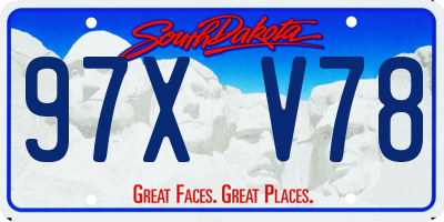 SD license plate 97XV78