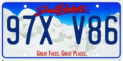 SD license plate 97XV86
