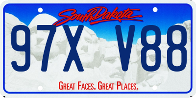 SD license plate 97XV88