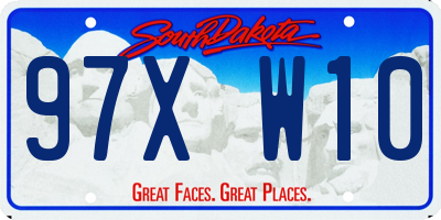 SD license plate 97XW10