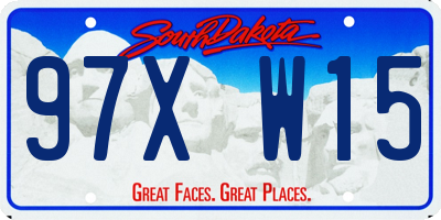 SD license plate 97XW15