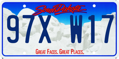 SD license plate 97XW17