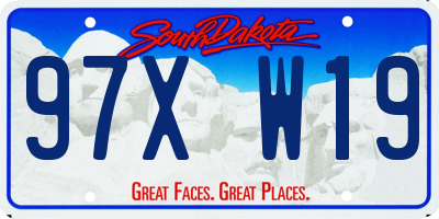 SD license plate 97XW19
