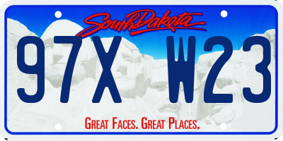 SD license plate 97XW23