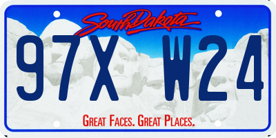 SD license plate 97XW24