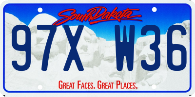 SD license plate 97XW36