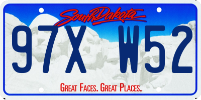 SD license plate 97XW52