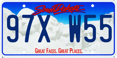 SD license plate 97XW55