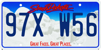 SD license plate 97XW56