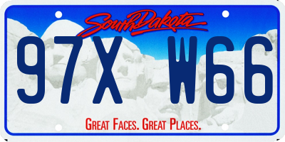SD license plate 97XW66