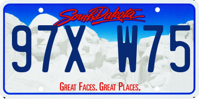 SD license plate 97XW75