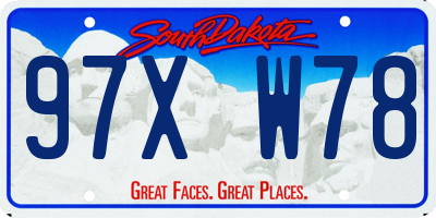 SD license plate 97XW78