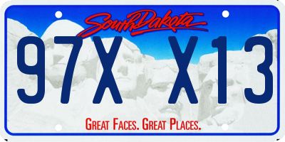 SD license plate 97XX13