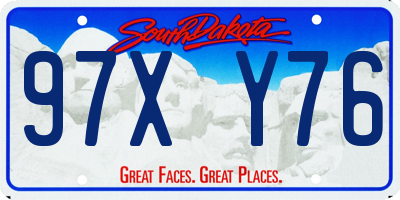 SD license plate 97XY76