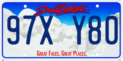 SD license plate 97XY80