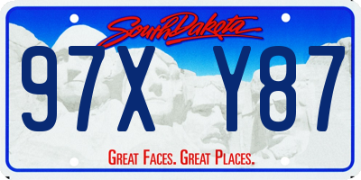 SD license plate 97XY87