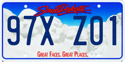 SD license plate 97XZ01