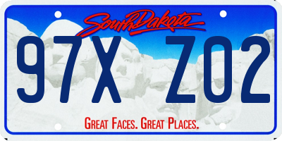 SD license plate 97XZ02