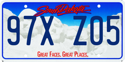 SD license plate 97XZ05
