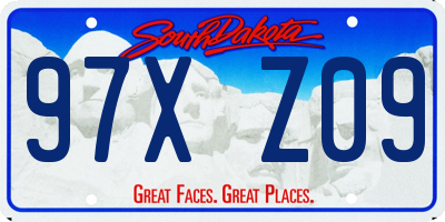 SD license plate 97XZ09