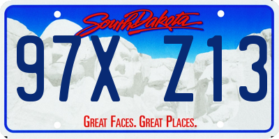 SD license plate 97XZ13