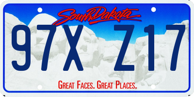 SD license plate 97XZ17