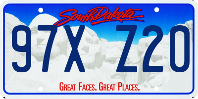 SD license plate 97XZ20