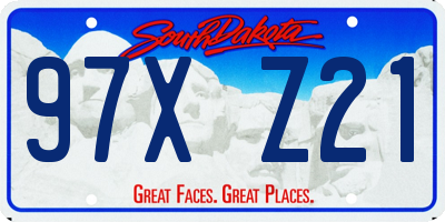SD license plate 97XZ21
