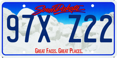 SD license plate 97XZ22