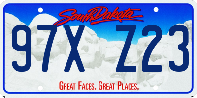 SD license plate 97XZ23