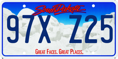 SD license plate 97XZ25